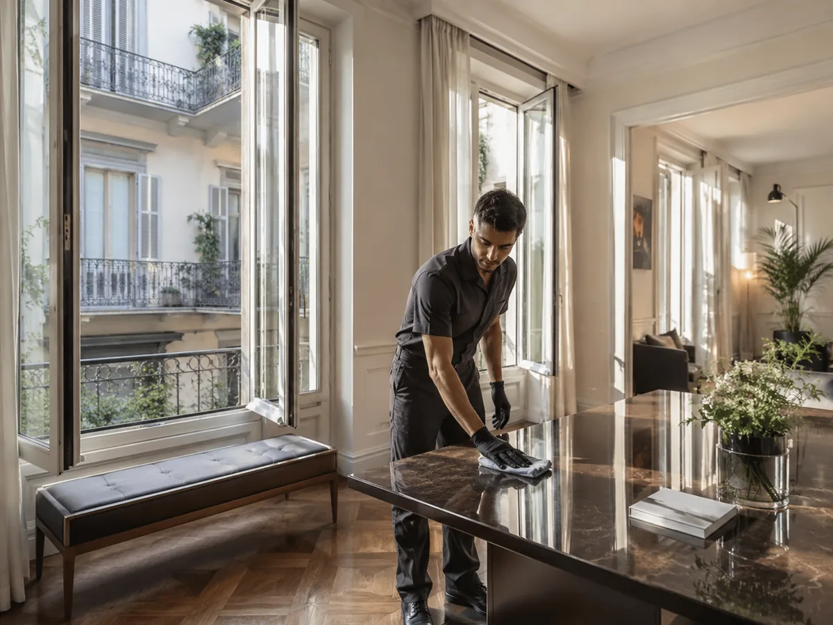 Pulizie professionali di un ufficio a Milano